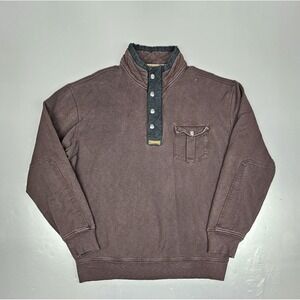 Vintage Polo Ralph Lauren Sweater‎ Mens XLT. Qt Snap Button Zip Brown Mock Neck